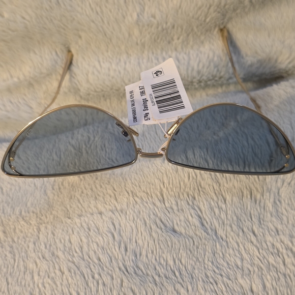 Gold Frame Blue Lens Cat Eye Sunglasses main image 8